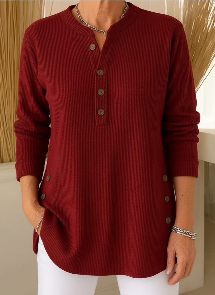 Lunelisse - Soft Sweater with Elegant Buttons