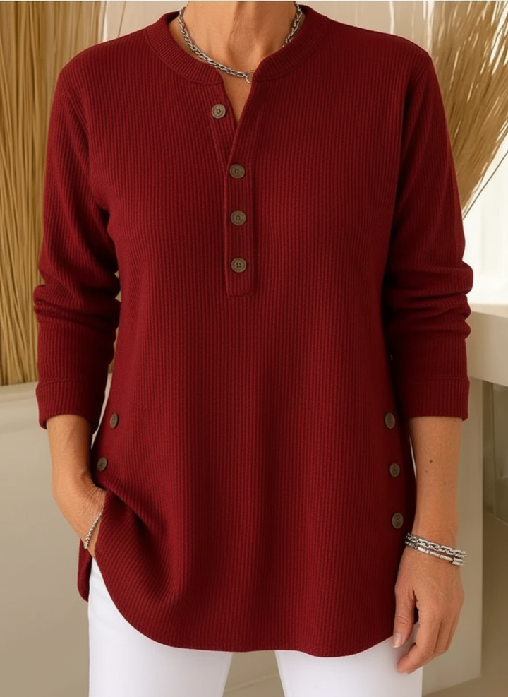 Lunelisse - Soft Sweater with Elegant Buttons