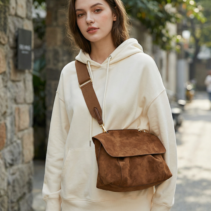 Kalinae - Vintage Suede Shoulder Bag